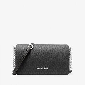 Michael Kors Jet Set Medium Signature Logo Crossbody Bag in Black